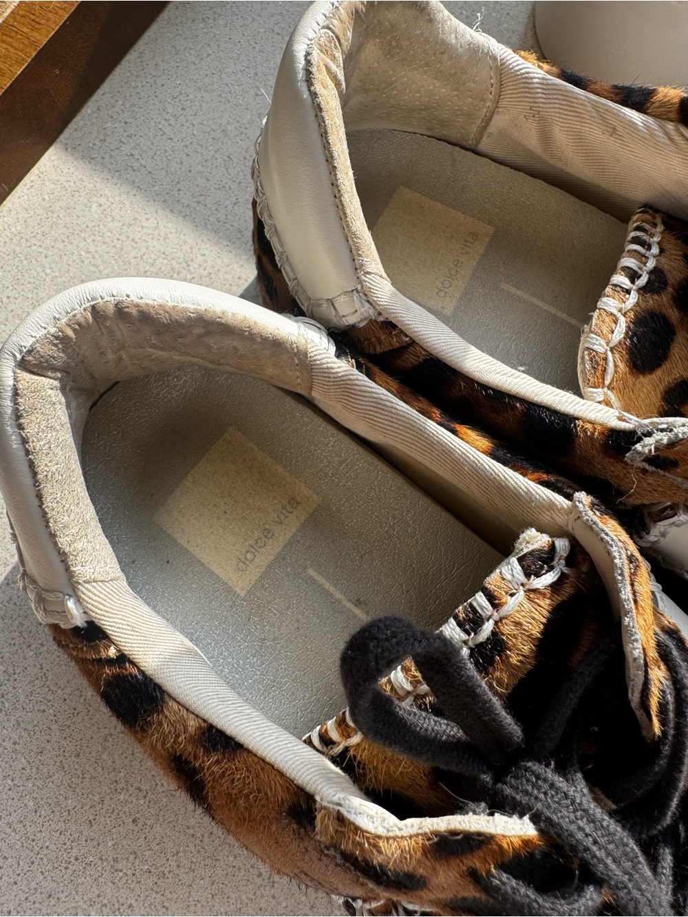 Dolce Vita Leopard-Print Sneakers with White Accent - Picture 4 of 5